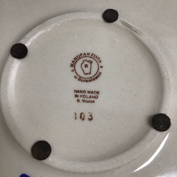 Polish Pottery Daisy Cobalt Blue Bake Serve Dish 13.25” SIGNED Wolak Boleslawiec - Picture 6 of 16